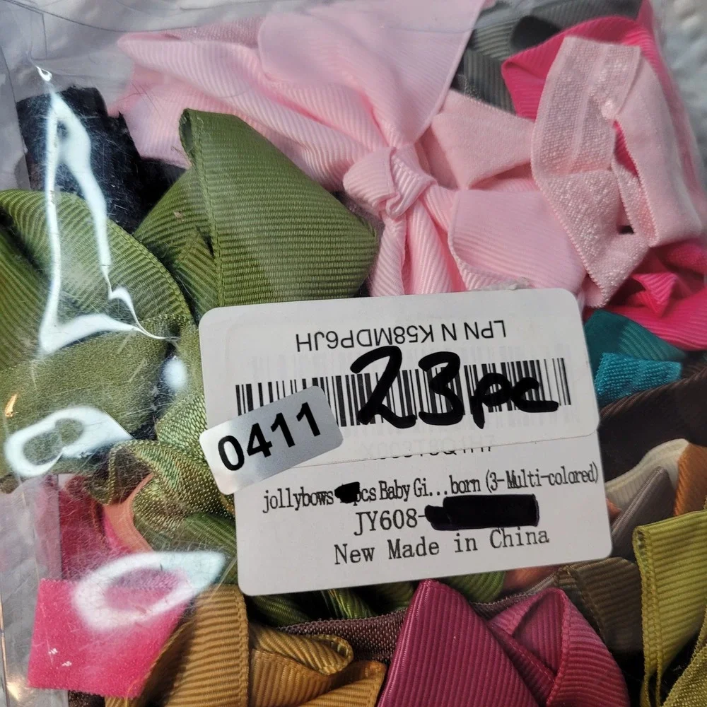 Jollybows 23pc Baby Girl Headband Set Grosgrain Ribbon Bows Multi Color NEW‎